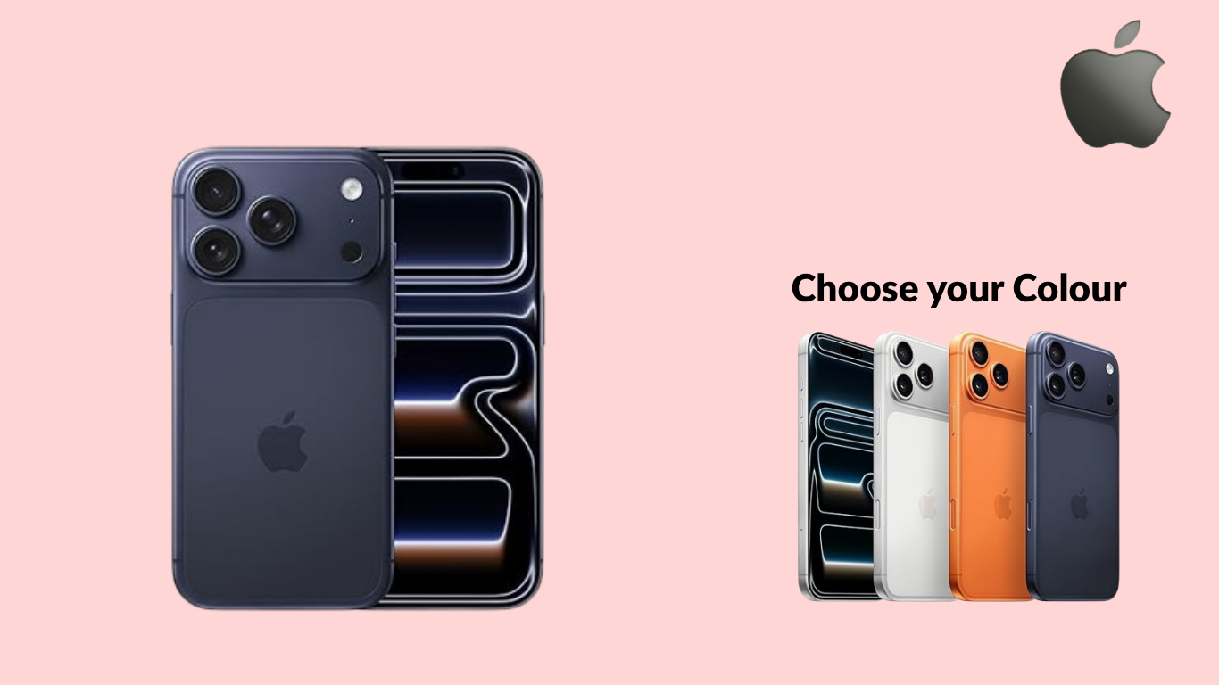 iPhone 17 Pro in Cosmic Orange with triple 48MP cameras and compact 6.3″ OLED display